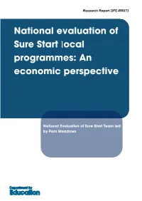 National Evaluation of Sure Start Local Programmes: an Economic Perspective