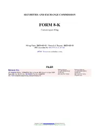 Synacor, Inc. Form 8-K Current Event Report Filed 2021-02-11