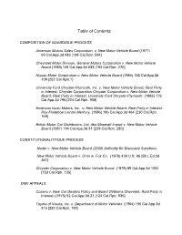 Table of Contents
