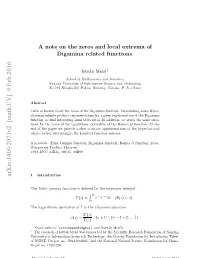 A Note on the Zeros and Local Extrema of Digamma Related Functions