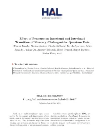 Effect of Pressure on Interband and Intraband Transition of Mercury Chalcogenides Quantum Dots