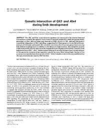 Genetic Interaction of Gli3 and Alx4 During Limb Development