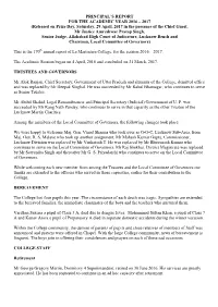 Principal's Report for the Academic