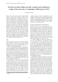 Test Pit Excavation Within Currently Occupied Rural Settlements – Results of the University of Cambridge CORS Project in 2011