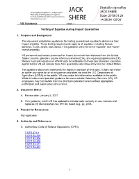 Testing of Equidae During Import Quarantine