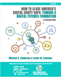 TOWARD a DIGITAL FUTURES FOUNDATION a Concept Note
