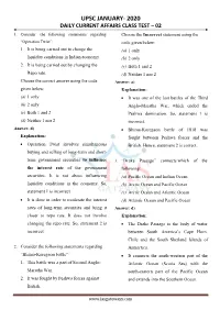 Upsc January- 2020 Daily Current Affairs Class Test – 02 1
