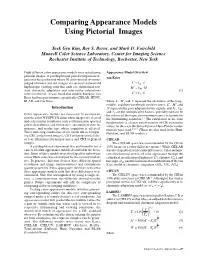 Comparing Appearance Models Using Pictorial Images
