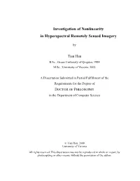 Investigation of Nonlinearity in Hyperspectral Remotely Sensed Imagery