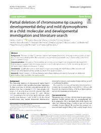 Partial Deletion of Chromosome 6P Causing Developmental Delay and Mild Dysmorphisms in a Child