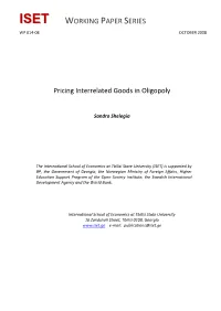 Pricing of Interrelated Goods in Oligopoly