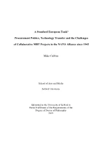 Procurement Politics, Technology Transfer and the Challenges of Collaborative MBT Projects in the NATO Alliance Since 1945