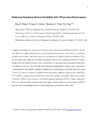 Reducing Graphene Device Variability with Yttrium Sacrificial Layers