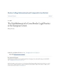The Establishment of a Cross-Border Legal Practice in the European Union Florence R