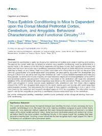 Trace Eyeblink Conditioning in Mice Is Dependent Upon the Dorsal Medial