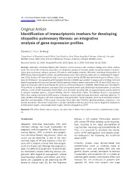 An Integrative Analysis of Gene Expression Profiles
