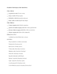 Checklist and Designations of Status for Florida Turtles