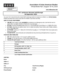 Conference Order Form