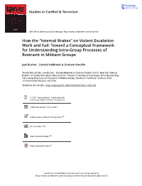 How the “Internal Brakes” on Violent Escalation Work and Fail: Toward a Conceptual Framework for Understanding Intra-Group Processes of Restraint in Militant Groups