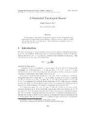 I-Sequential Topological Spaces∗
