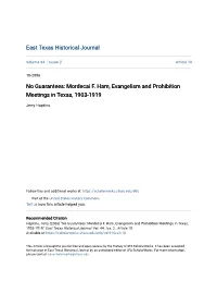 Mordecai F. Ham, Evangelism and Prohibition Meetings in Texas, 1903-1919