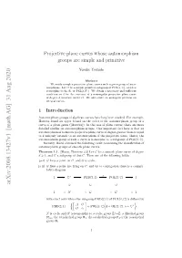 Projective Plane Curves Whose Automorphism Groups Are Simple and Primitive