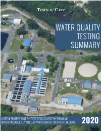 Water Quality Testing Summary