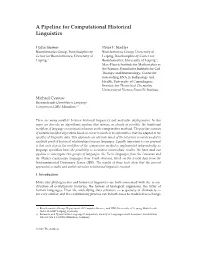 A Pipeline for Computational Historical Linguistics