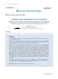 Duodenal Webs: an Experience with 18 Patients