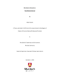 Microbiome Biomarkers- Post Mortem Interval by Maitri Solanki a Thesis