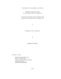 Re-Channelings of a Percussive Education a Dissertation