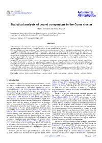Statistical Analysis of Bound Companions in the Coma Cluster Martin Mendelin and Bruno Binggeli