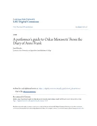A Performer's Guide to Oskar Morawetz' from the Diary of Anne Frank Jami Rhodes Louisiana State University and Agricultural and Mechanical College