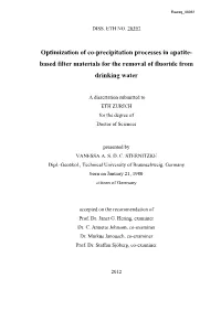 Based Filter Materials for the Removal of Fluoride from Drinking Water