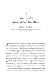 Peter in the Apocryphal Tradition