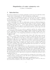 Singularities of Centre Symmetry Sets 1 Introduction