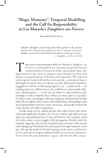 Temporal Modelling and the Call for Responsibility in Lee Maracle's