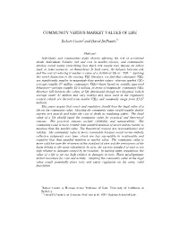The Community Value of a Life