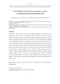 The Contribution of Neuroscience to Consumer Research: a Conceptual Framework and Empirical Review