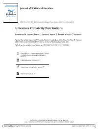 Univariate Probability Distributions
