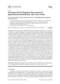 A Framework for Empirical Assessment of Agricultural Sustainability: the Case of Iran
