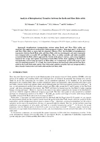 Analysis of Interplanetary Transfers Between the Earth and Mars Halo Orbits