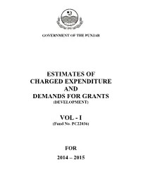 Estimates of Charged Expenditure and Demands for Grants (Development)