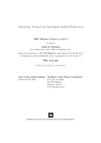 Extracting Trends from Incomplete Ordinal Preferences
