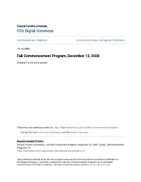 Fall Commencement Program, December 13, 2008