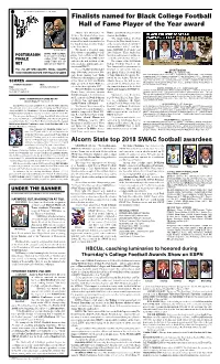 Finalists Named for Black College Football Hall of Fame Player of the Year Award