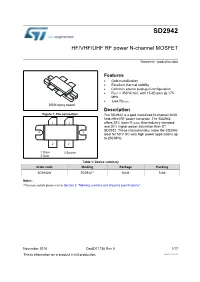 HF/VHF/UHF RF Power N-Channel MOSFET
