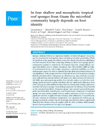 In Four Shallow and Mesophotic Tropical Reef Sponges from Guam the Microbial Community Largely Depends on Host Identity