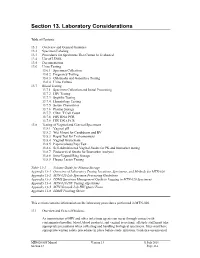 Section 13. Laboratory Considerations