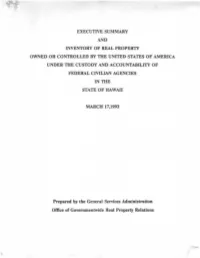 Executive Summary and Inventory of Real Proper'iy